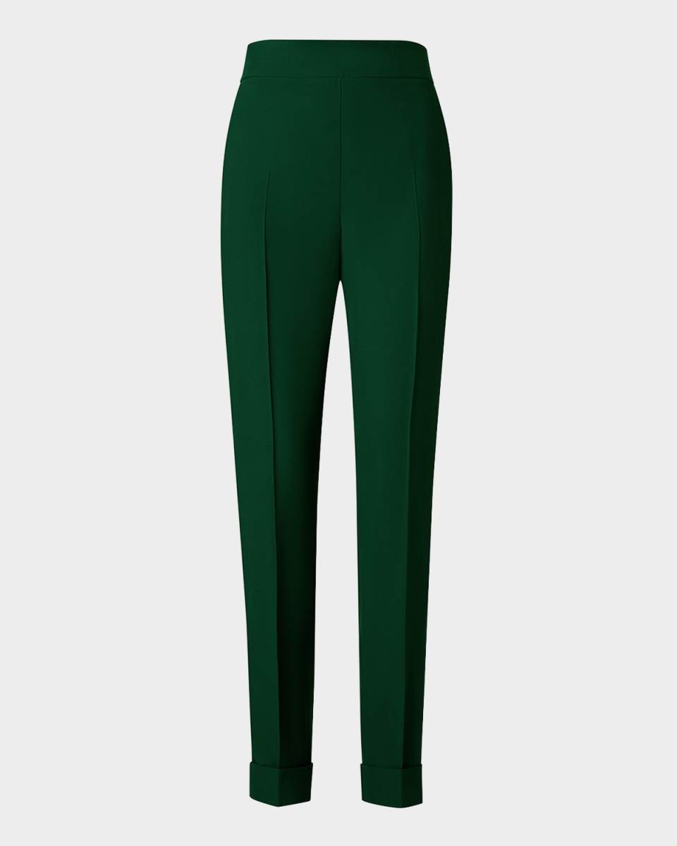 Chris Crepe Tapered-Leg Cuffed Pants